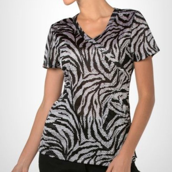 koi Tops Koi Lite Zebra Stripe Scrub Top Xl Poshmark